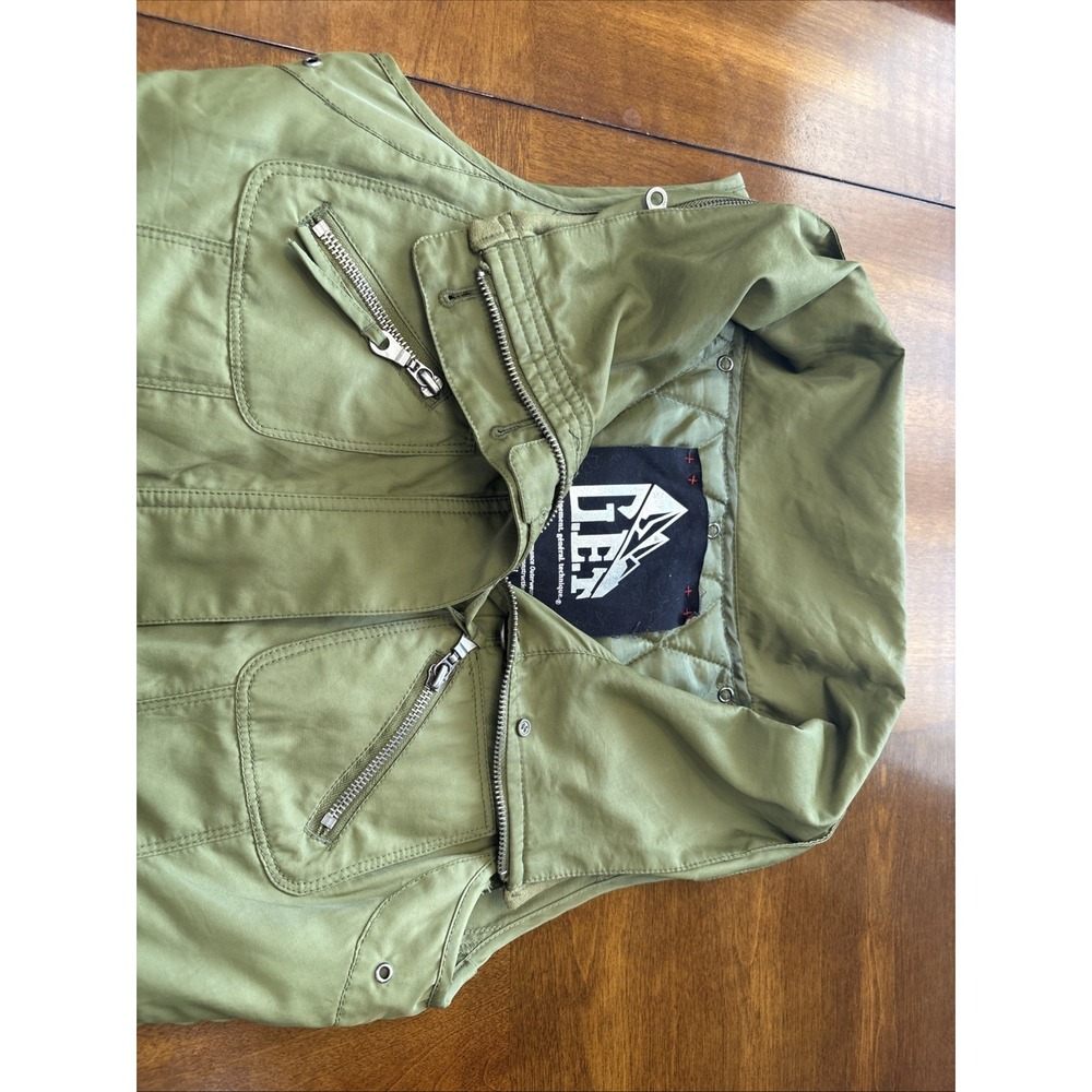 GET Womens VTG Army Green Belted Vest With Pockets Small‎